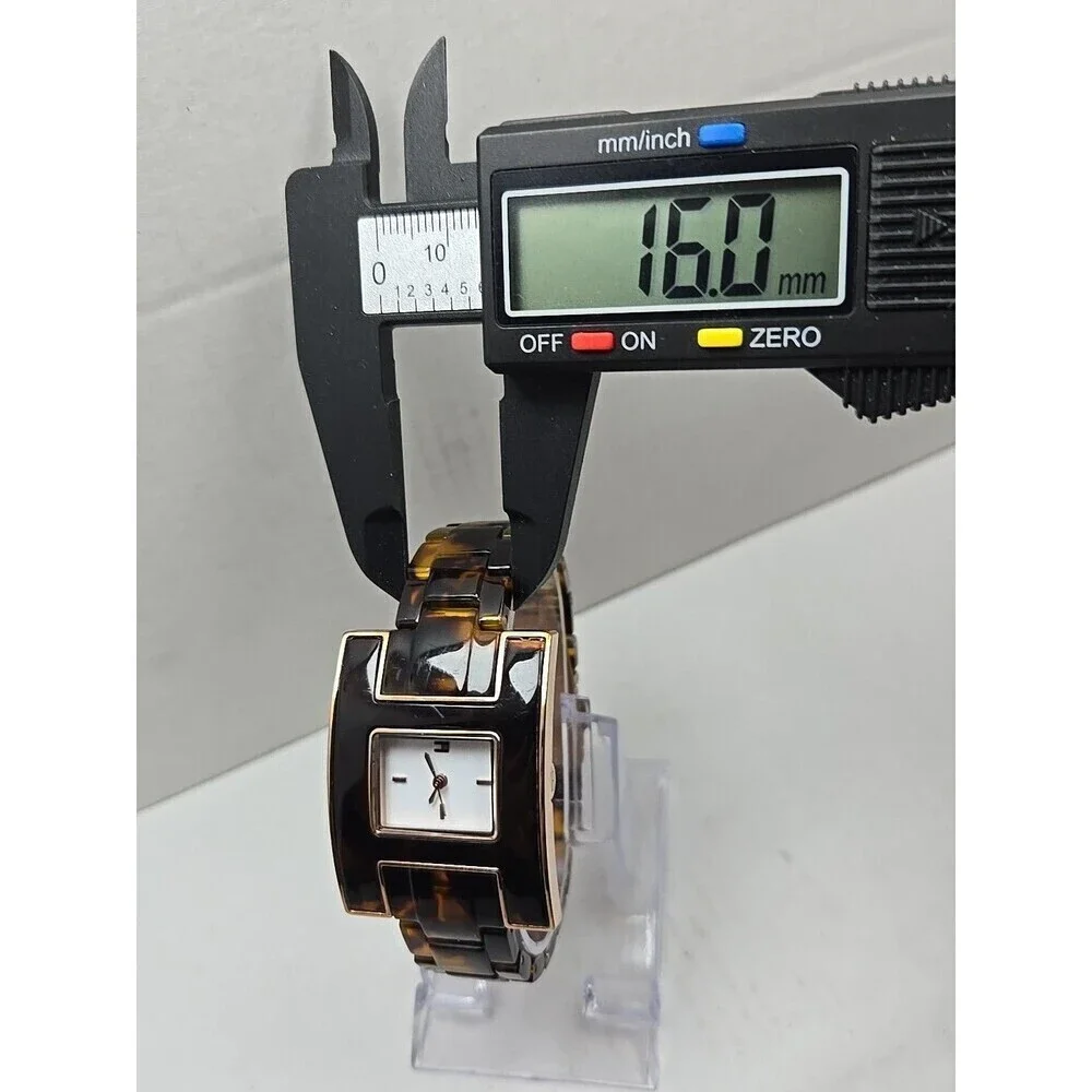 Tommy Hilfiger Womens Tortoise Shell Bracelet Watch Y2K Rose Gold New Battery
